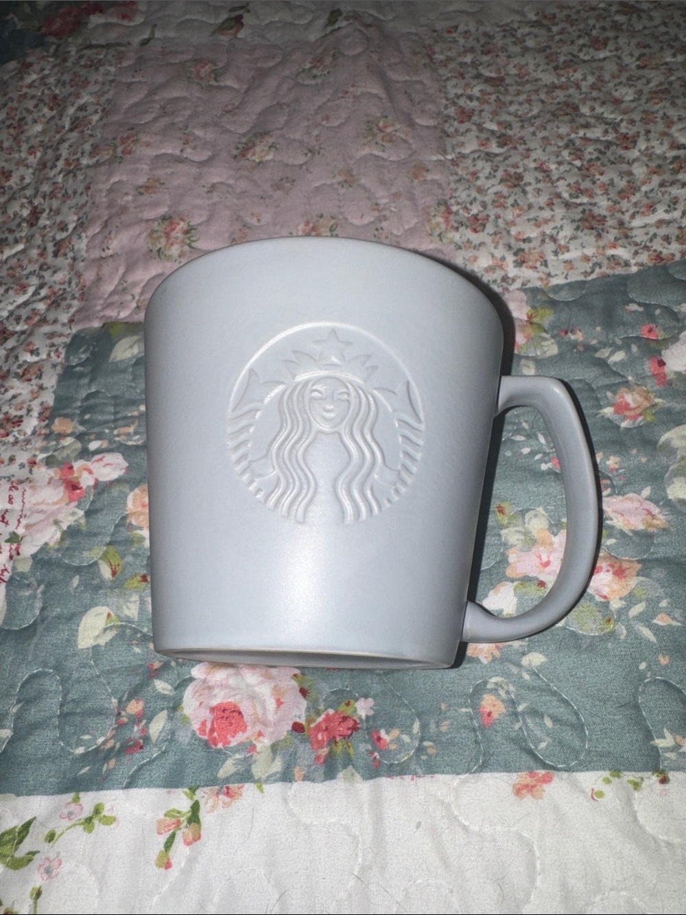 Starbucks Matte Light Gray Embossed Siren Mug
